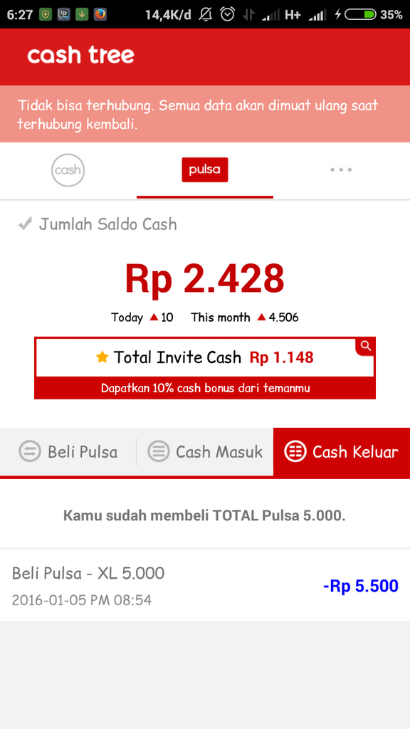 Cara Mendapatkan Pulsa Gratis Terbaru Dari Cash Tree