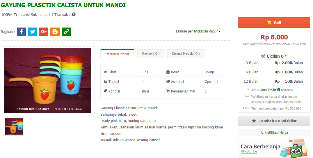 Gayung Plastik Calista