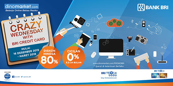 BRI Dinomarket:Elektronik, Gadget, &amp; Aksesoris Diskon Hingga 80% Tiap Hari Rabu