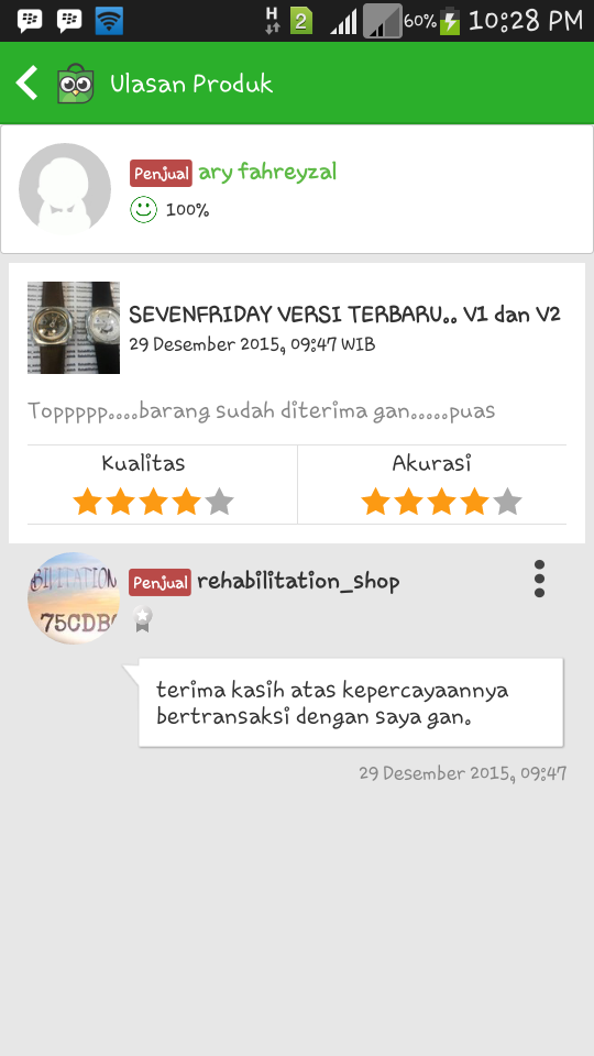 KOMENTAR DAN KESAKSIAN PARA COSTUMER REHABILITATION SHOP