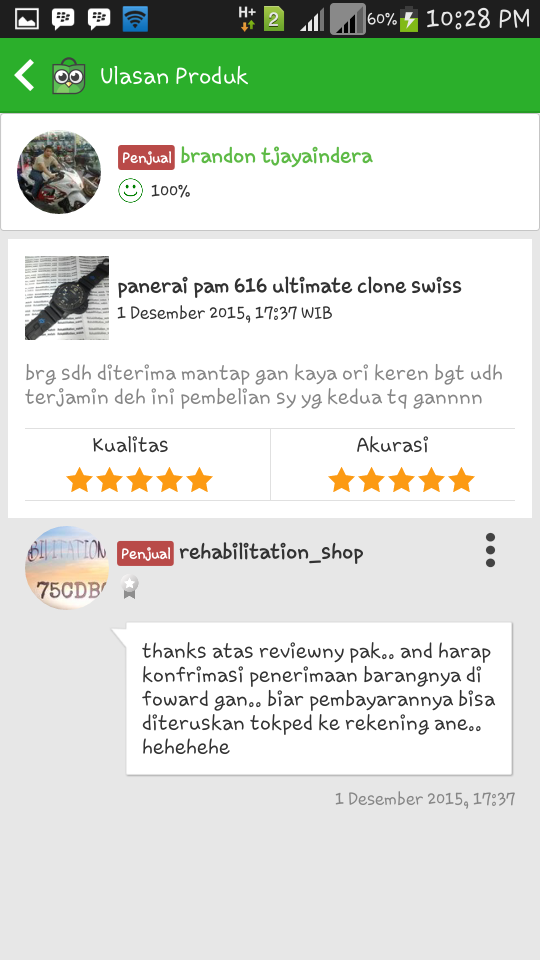 KOMENTAR DAN KESAKSIAN PARA COSTUMER REHABILITATION SHOP