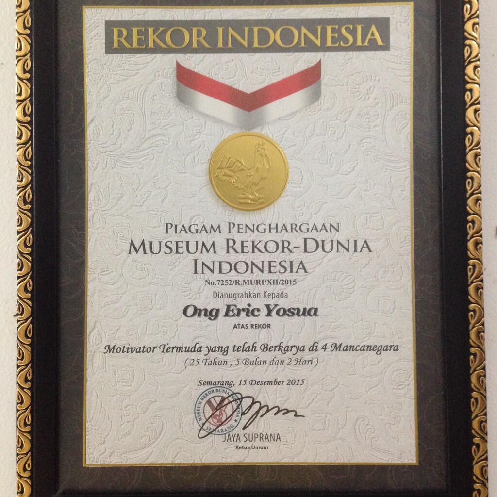 Rahasia Bisnis Tanpa Modal ala Peraih Rekor MURI Ong Eric Yosua (Motivator Termuda)