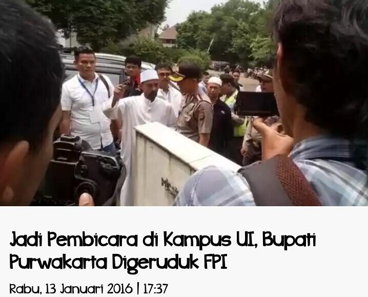 Tolak Bupati Purwakarta, FPI Datangi Kampus UI