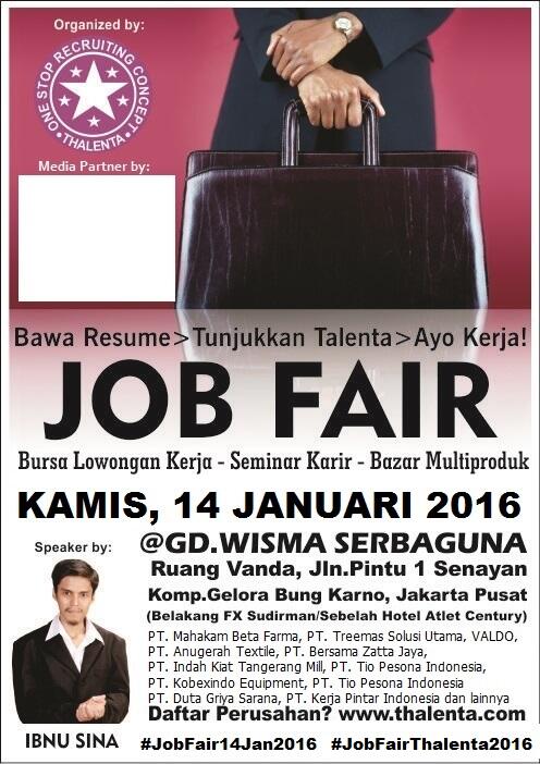 JobFair Thalenta Expo, Kamis, 14 Januari 2016 @ Wisma Senayan