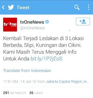 TVOne memang beda, tweet berita hoax tanpa konfirmasi, bikin panik masyarakat