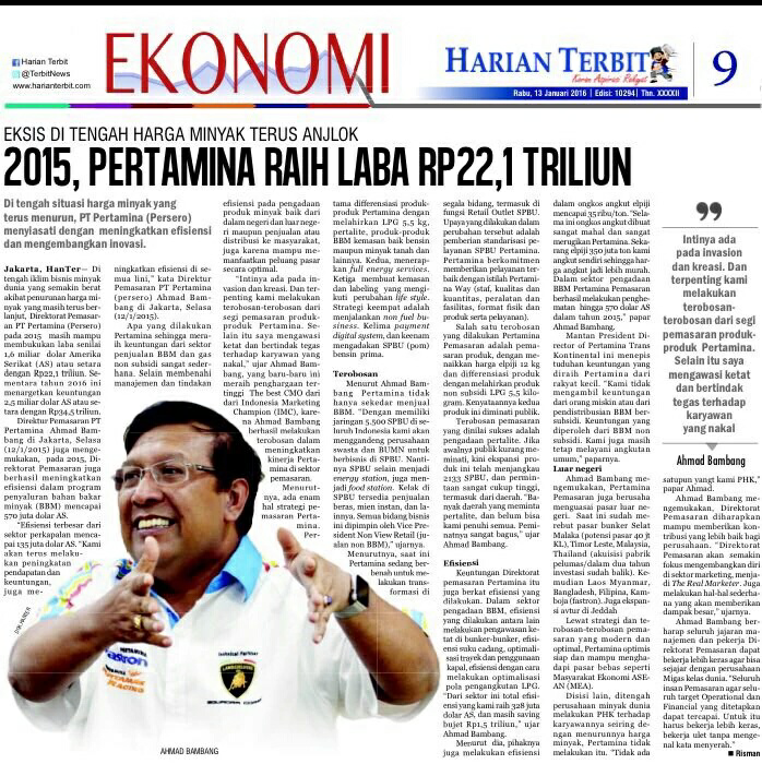 Pertamina Raih Laba 22 TRILIUN tahun 2015