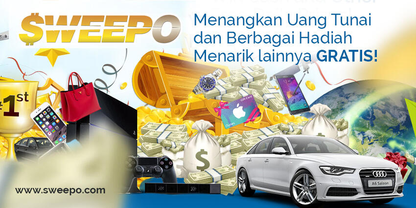 WWW.SWEEPO.COM, Menangkan Uang Tunai dan Hadiah Menarik Lainnya GRATIS!