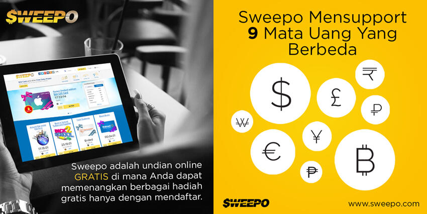 WWW.SWEEPO.COM, Menangkan Uang Tunai dan Hadiah Menarik Lainnya GRATIS!