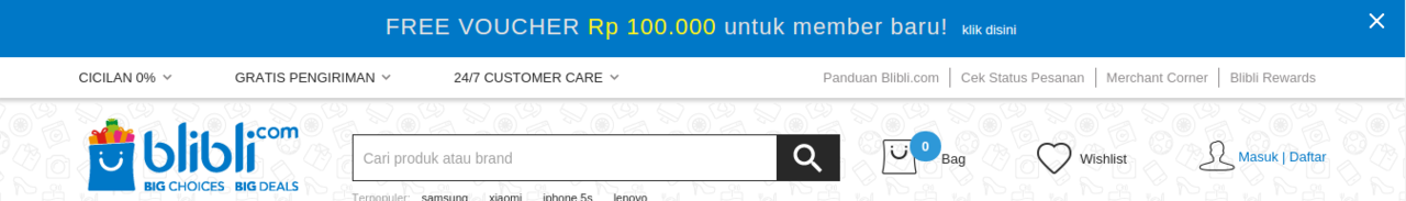 Gratis Voucher Blibli.com Senilai Rp 100.000, Cekidot Caranya