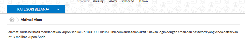 Gratis Voucher Blibli.com Senilai Rp 100.000, Cekidot Caranya