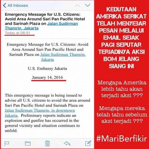 bom sarinah pukul 11 kedutaan AS kirim warning pukul 06.51, ada apa???