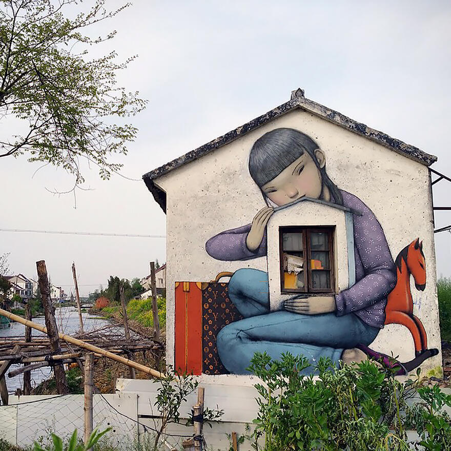 &#91;Keren Gan!&#93; Seniman Prancis Membuat Lukisan di Dinding Bangunan