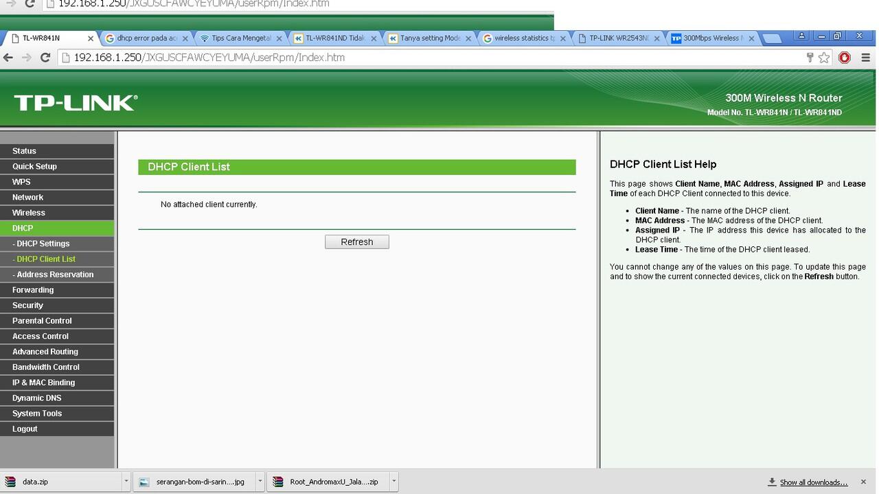 [HELP] TL-WR841ND Tidak Bisa DHCP