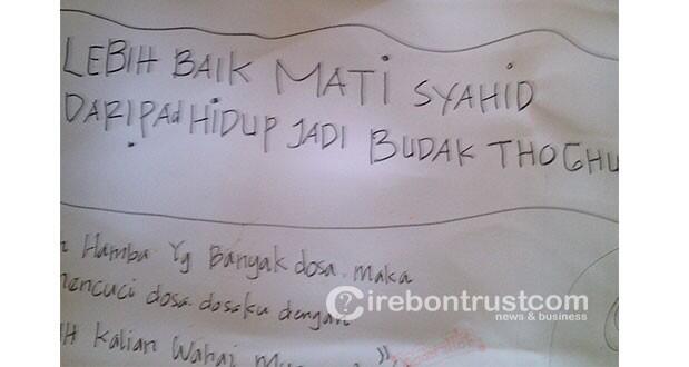 Heboh! Ini Isi, Coretan Tangan Terduga Teroris Asal Jamblang