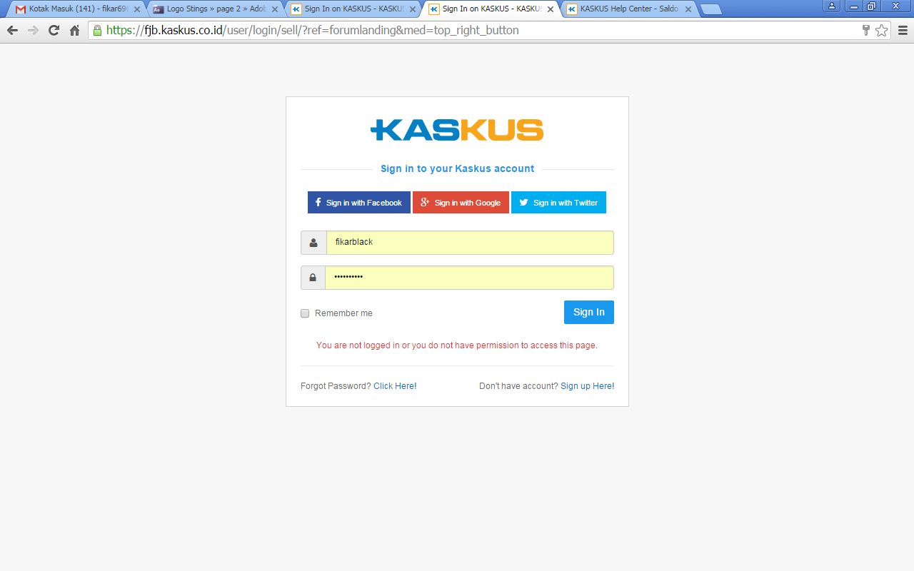 HELP gagal login di FJB