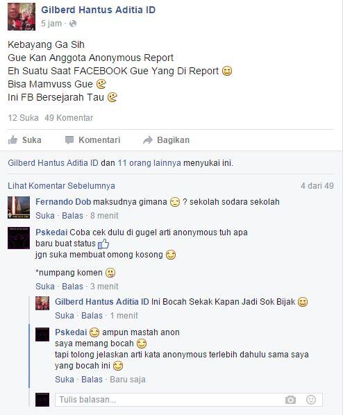 Status FB baru nih gan &quot;Ga level ama indo&quot; 