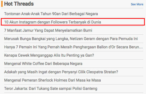 Top 10 Akun Instagram Dunia