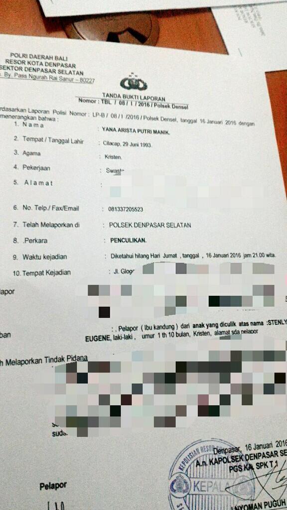 Tolong Bantuannya Mencari sipenculikan Anak 