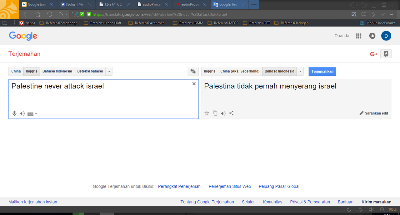 Google translate ini: &quot;Israel never attack Palestine&quot;, terus coba kebalikannya