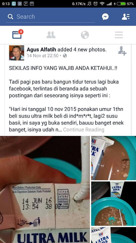 Hati-hati bagi yang suka minum susu Ultra!