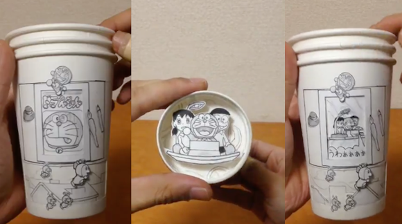 Membuat Anime Gerak Doraemon &amp; One Punch-man Dengan Paper Cup