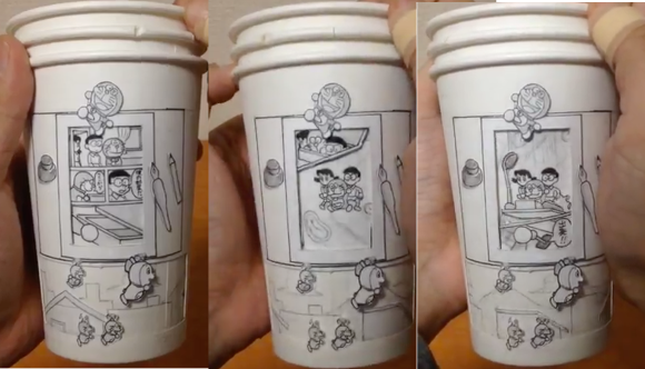 Membuat Anime Gerak Doraemon &amp; One Punch-man Dengan Paper Cup