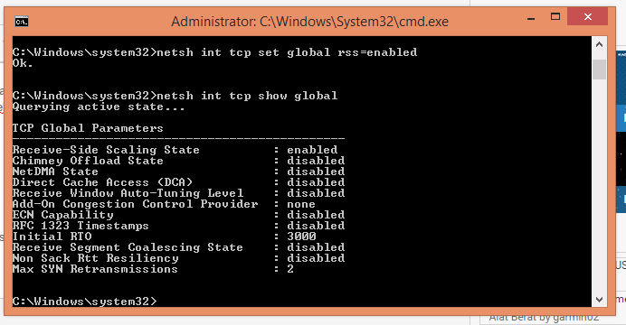 Netsh int tcp set global autotuninglevel normal