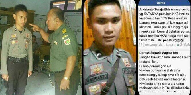 Gara-gara status FB menyindir TNI, anggota Polres Toraja dihukum