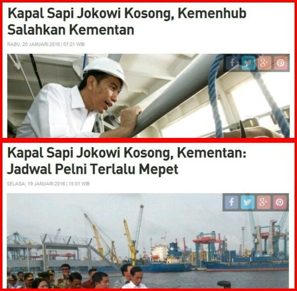 Kapal Sapi Jokowi Kosong, Kemenhub Salahkan Kementan