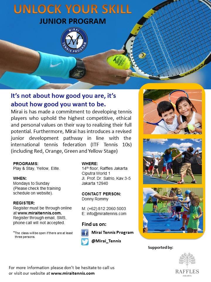 Mirai Tennis Academy di Raffles Jakarta