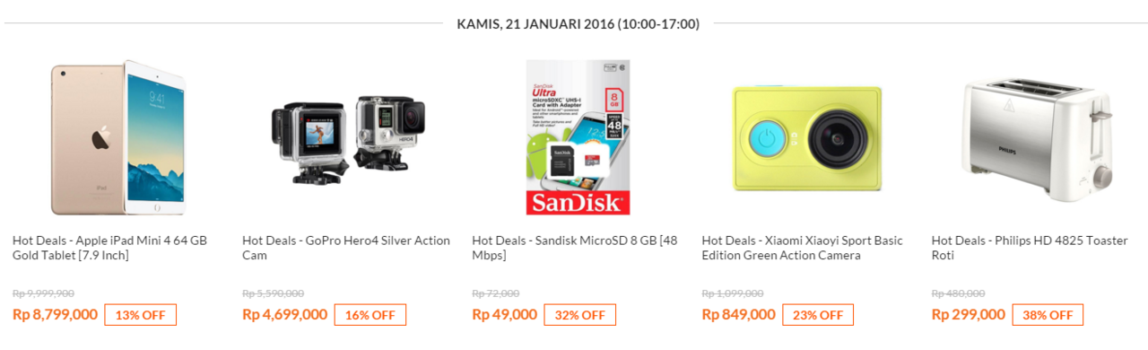 &#91;Diskon up to 38%&#93; Blibli Hot Deals 21 Januari 2016 (10.00 - 17.00) Waktu Terbatas