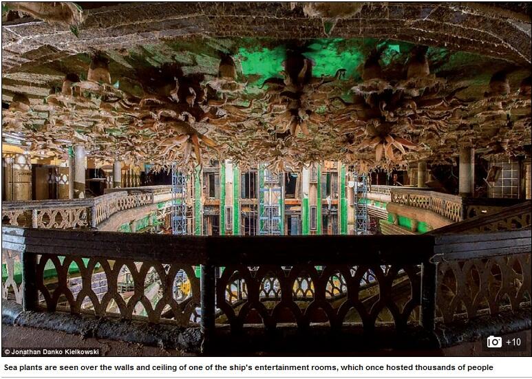 Melihat Interior Dari Rongsokan Kapal Pesiar Mewah Costa Concordia