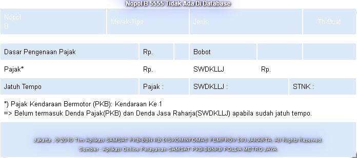 8 kendaraan Plat Nomor Polisi 4 Digit keren area Jakarta