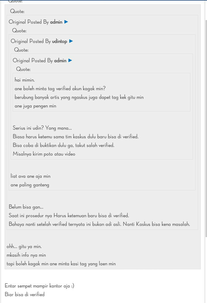ternyata mimin kaskus kagak sombong bray