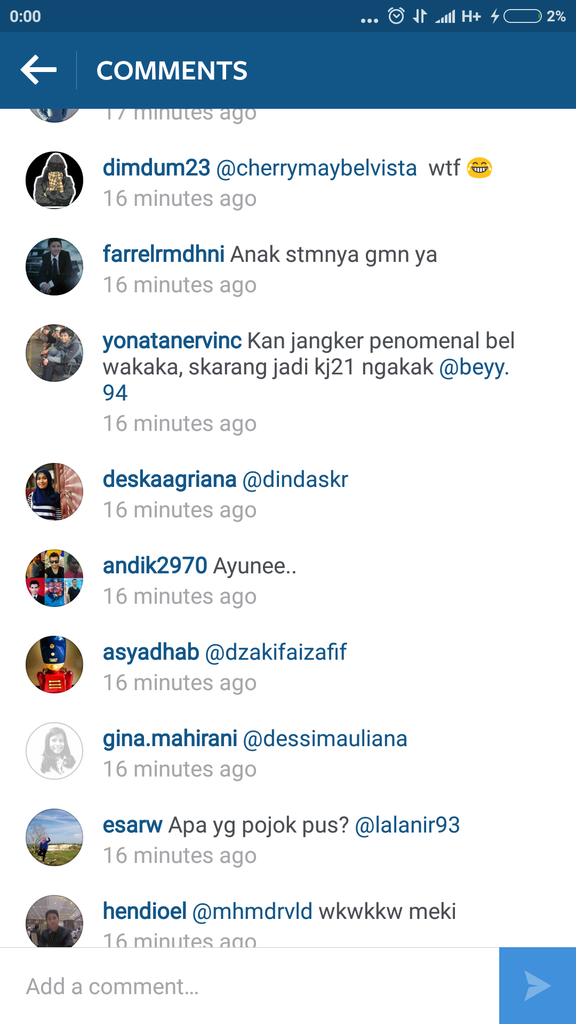 Hatabomba masuk instagram bro