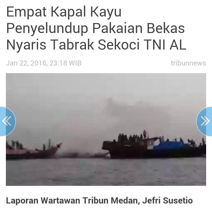 (HOT) Penyelundup Pakaian Bekas Tembakkan AK 47 ke Sekoci TNI AL