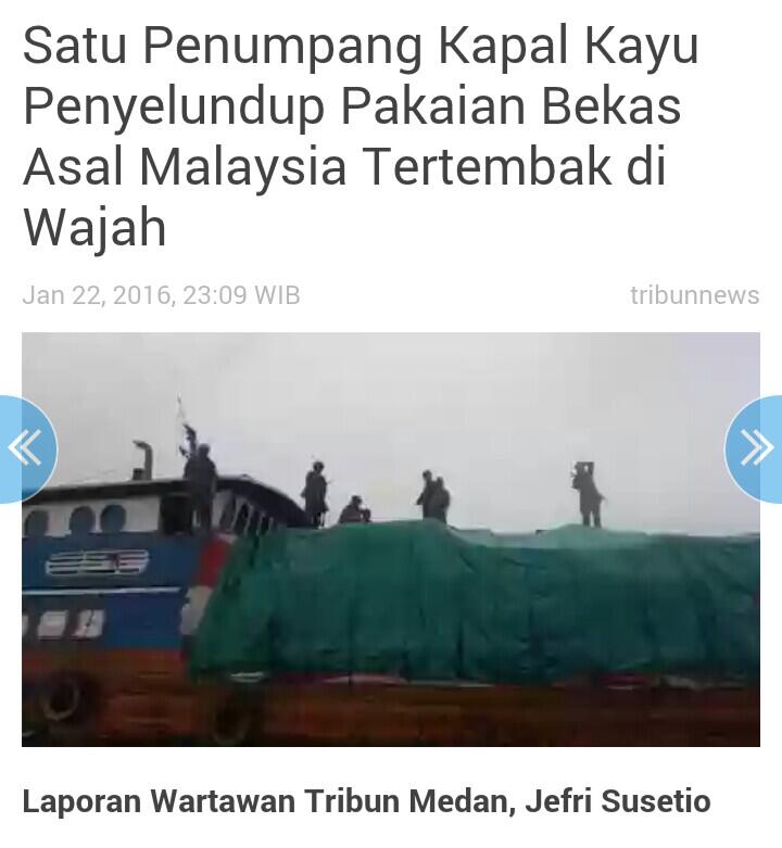 (HOT) Penyelundup Pakaian Bekas Tembakkan AK 47 ke Sekoci TNI AL