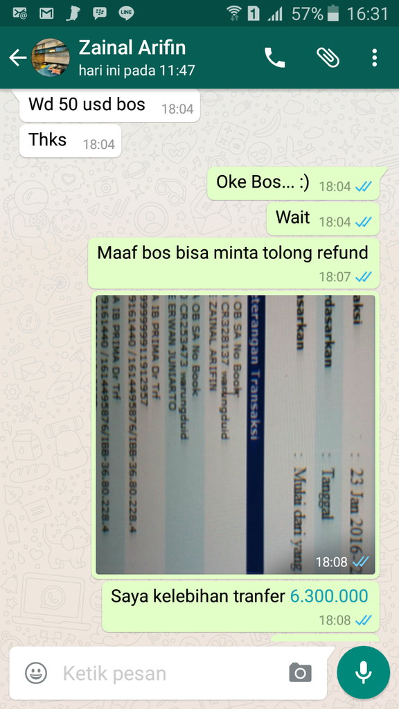 Berharap beliau mau refund dana yang bukan menjadi haknya