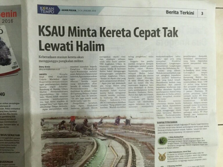 Politisi PDIP Minta Jokowi Hentikan Proyek Kereta Api Cepat Jakarta-Bandung