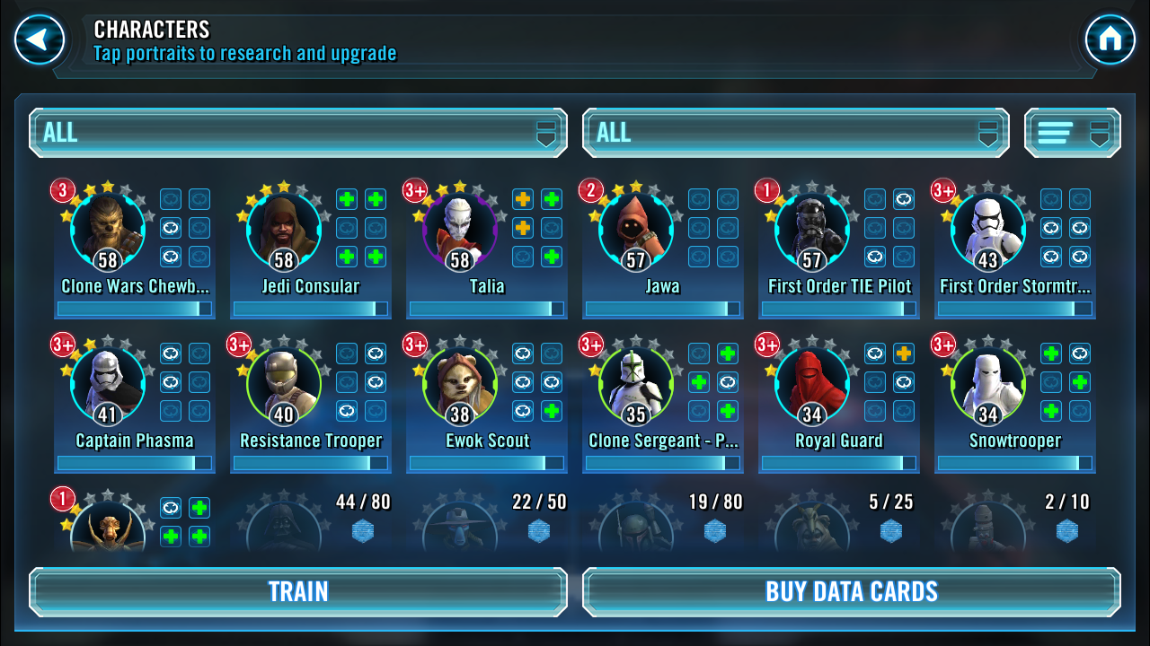 Star wars galaxy of heroes аккаунты