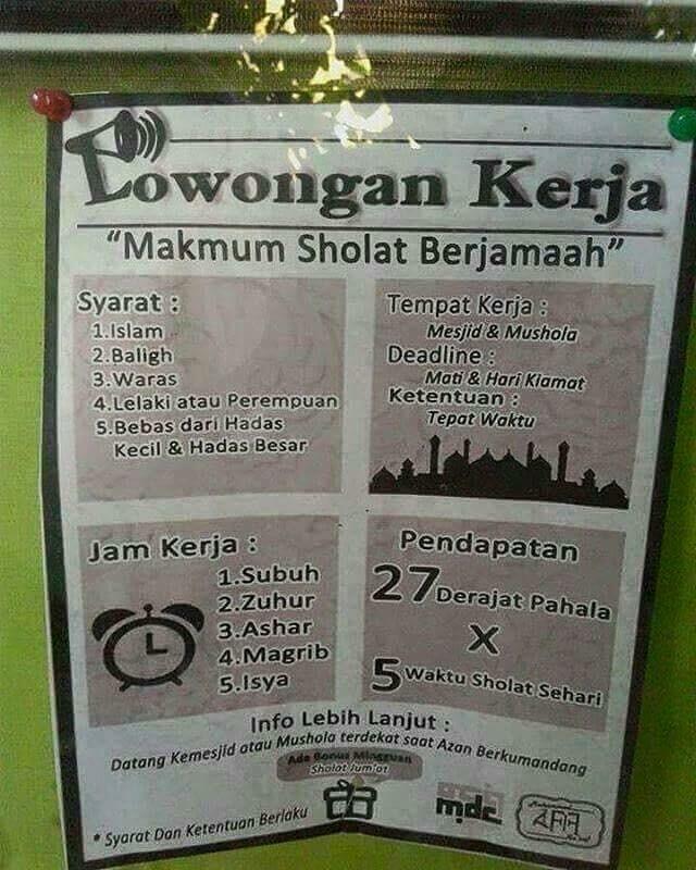 Lowongan Kerja! Butuh Banyak, Pasti Diterima Asalkan Beragama Islam