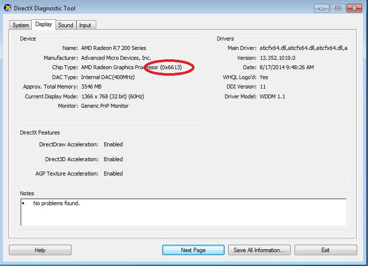 &#91;HELP&#93; Error Chip Type pada DXDIAG