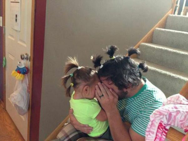 Foto Lucu Pengorbanan Para Ayah Hebat Ini Untuk Sang Anak