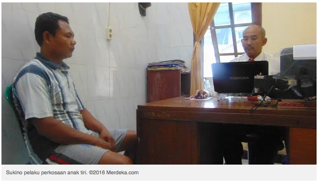 Ditinggal istri jadi TKI, Sukino perkosa anak tiri hingga hamil