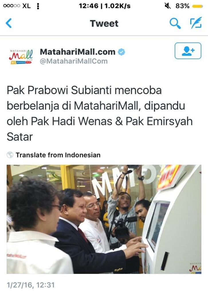 &#91;tes nyali plus uji ilmu&#93; Admin Mataharimall.com Sebut Prabowi Subianti di tweet nya