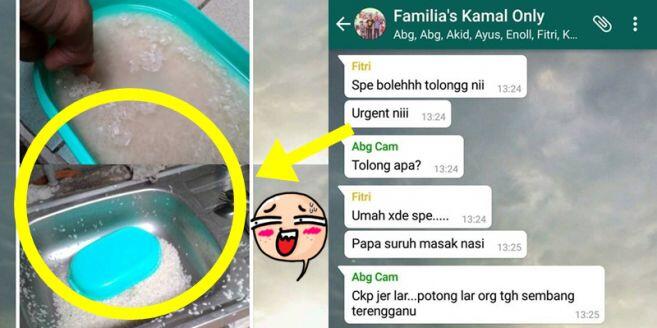 Disuruh masak nasi, remaja ini gagal paham bikin gempar grup WA, lucu!