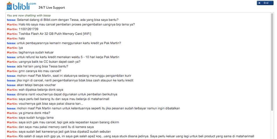 BLIBLI.COM Penyelesaian masalahnya tidak cantik (HATI-HATI)