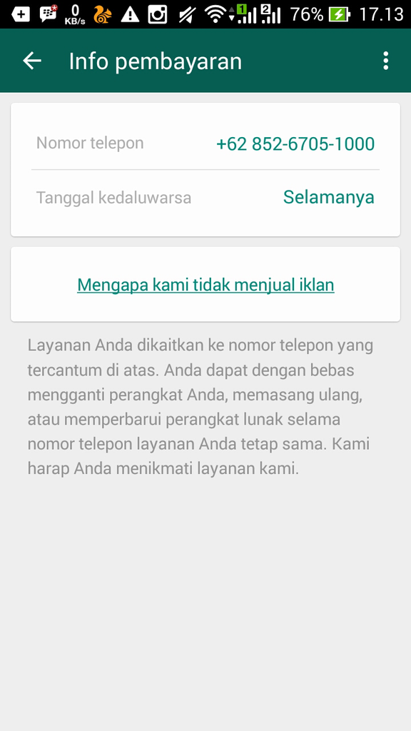 Simak gan Whatsapp aktif selamanya.