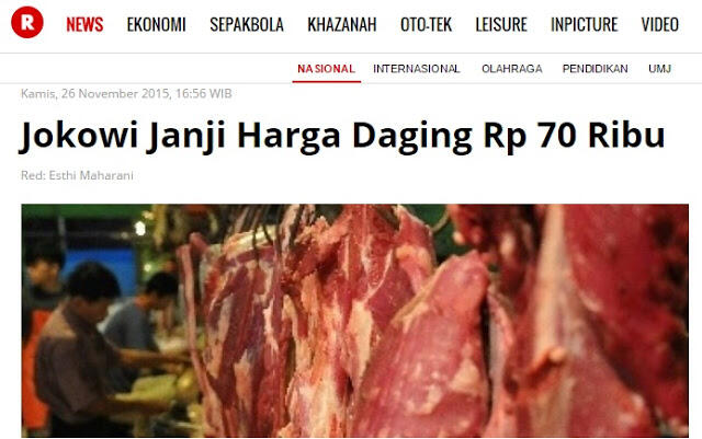 &quot;Kemarin&quot; Jokowi Janji Harga Daging Rp 70 Ribu, &quot;Sekarang&quot; Harga Daging Rp 130 Ribu