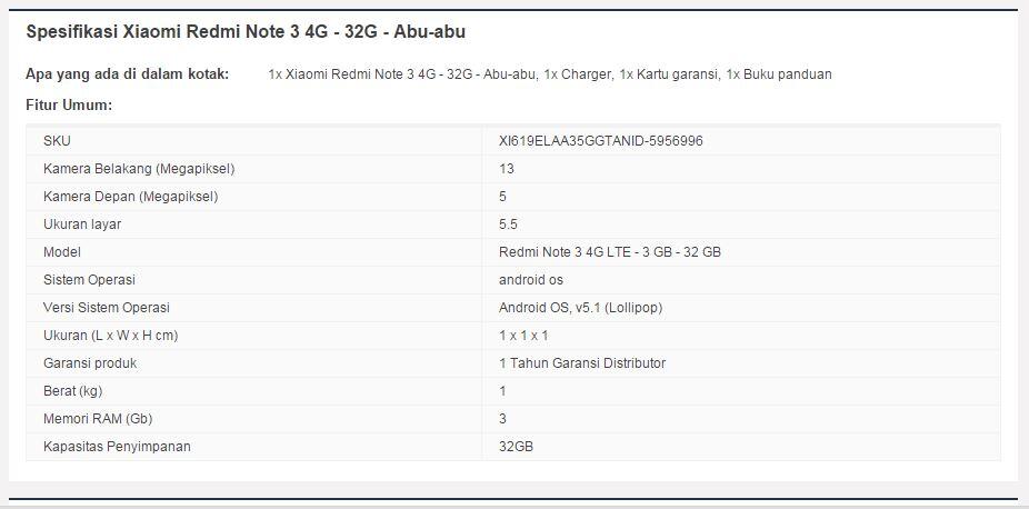 &#91;Diskon 43%&#93; Xiaomi Redmi Note 3 4G - 32G. Hanya 2,85jt Murah banget gan!